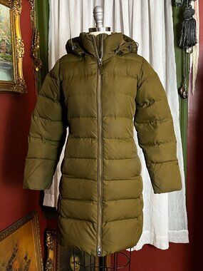 Land's End Green Hooded Puffer Coat